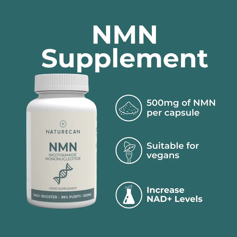 NMN Capsules 250mg – Anti-Aging NAD Booster, 60 Veggie Caps